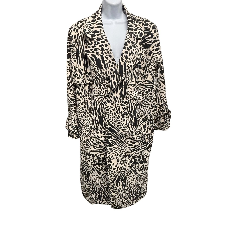 Sergio Hudson x Target Animal Print Trench Coat Black White Plus Size 2X NWT*
